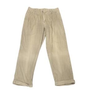 Roundtree & Yorke Beige Corduroy Pants 34x32 Mid-Weight Grandpacore Cords